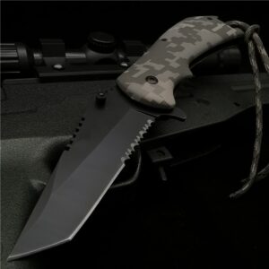 20CM (7.8') 58HRC Folding Knife, Pocket Pocket Knife, 8CR18MOV Blade, Multifunctional Hunting Tactical Survival Tool