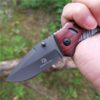 Sharp folding knife, stainless steel with wooden handle, camping barbecue outdoor survival knife, carry pocket knife
