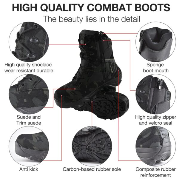 Army Combat Boots Military Boots Men Hiking Shoes Breathable Tactical Combat Desert Training Size 39-47 Anti-Slip Trekking Shoes