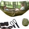 Camping Hammock with Mosquito Net Pop-Up Light Portable Outdoor Parachute Hammocks Swing Sleeping Hammock Camping Stuff
