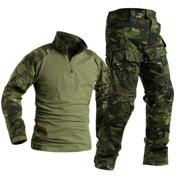 Man Military Clothing Sets Tactical Uniforms BDU Army Combat Suit Camouflage Long Sleeve T-shirts Cargo Work Pants