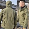 Outdoor Shark Skin Soft Shell Tactical Jacket Men Waterproof Windbreaker Fleece Hunting Clothes Camouflage Army Military Jackets