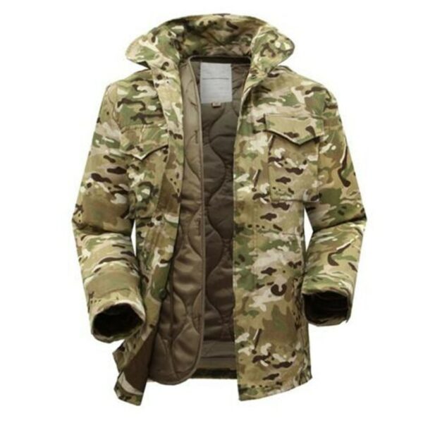 Winter Men Tactical Military Camouflage Jacket With Warm Detachable Inner Cotton Windbreaker Outdoor Field Hiking Camping Coat